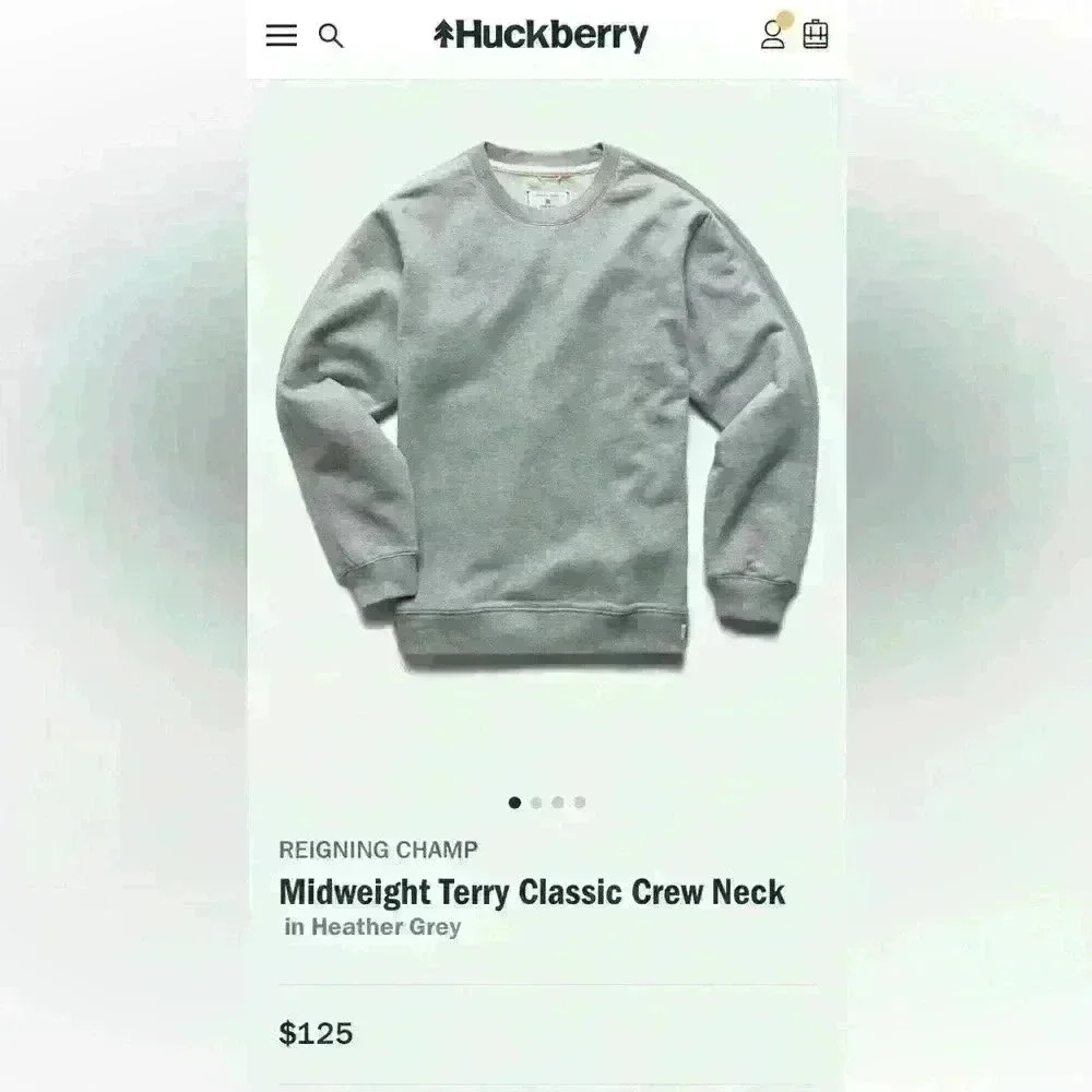 Reigning Champ Midweight Crewneck Sweater, Men’s XL Burnt Orange